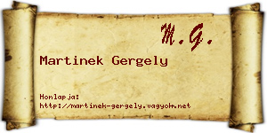 Martinek Gergely névjegykártya